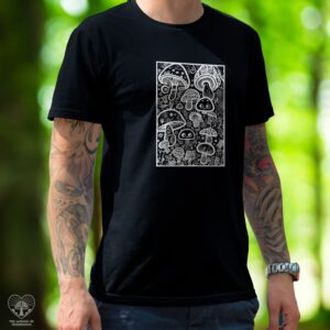 Mushrooms Doodle - Framed- Unisex T-shirt