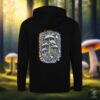 Aztec-style v1 Trippy Glitched Magic Mushroom Hoodie. The Wisdom of Mushrooms