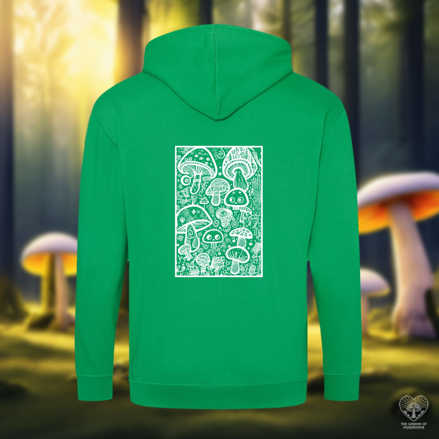 Mushrooms Doodle - Framed- Unisex Hoodie