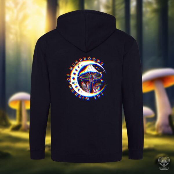 Lunar Mycelium - Trippy Glitched- Magic Mushroom Hoodie